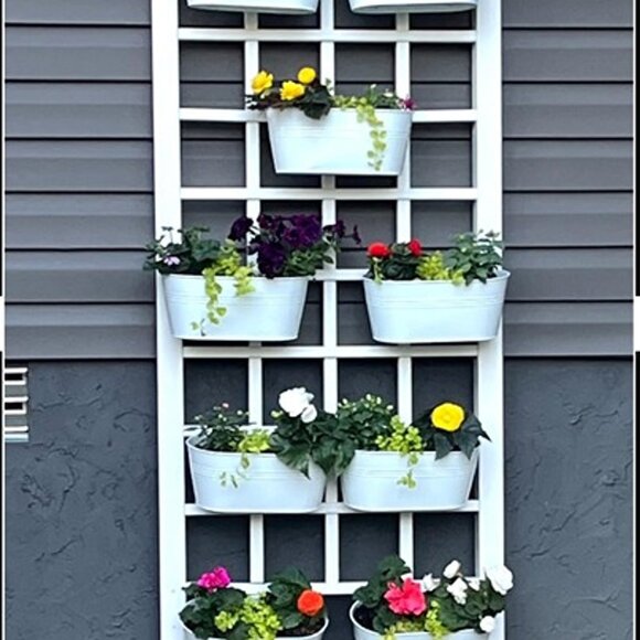 Other - NEW  2 Pack, 11.8 Inch Metal Iron Hanging Flower Pot Deck Railings White